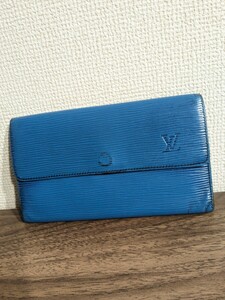 LOUISVUITTON ／ ルイ・ヴィトン エピ 【 ポルト モネ ク 】レディレディース トレドブルー 二つ折り 長財布 財布 サイフ 希少 ビンテージ