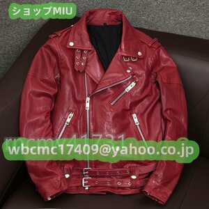 Цена по каталогу: 30,000 иен ★ Высококачественная мотоциклетная кожаная куртка Мужская овечья кожа Мужская мужская куртка из натуральной кожи S~4XL