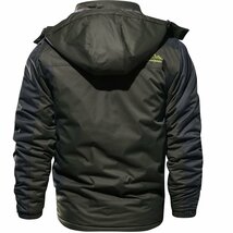 新入荷 アウトドアジャケット裏起毛厚手防風防寒登山服バイクウェア XLサイズ以上 黒_画像7