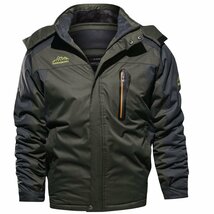 新入荷 アウトドアジャケット裏起毛厚手防風防寒登山服バイクウェア XLサイズ以上 黒_画像4