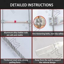 30M 火災避難はしご 窓はしご火災避難 2-6 階建ての家 屋外緊急火災避難はしごロープ アルミ避難緊急登山ポータブル_画像2