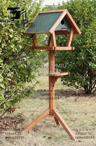  bird feeder bird. bird table wood triangle roof type wooden. field bait vessel . corrosion rain sunburn prevention 