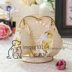  tea cup coffee cup saucer Western-style tableware tea utensils 2 customer set storage stand attaching spoon attaching present yellow 