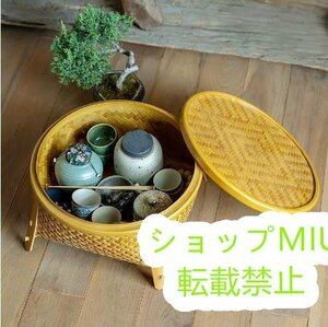 工芸品 竹かごだけです 極美品★職人手作り★竹編細工籠 竹細工 収納する