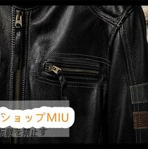 特価★入手困難★最上級牛革 オートバイ M~5XL ブルゾン 本革 レザージャケット ライダース バイクウエア メンズ 革ジャン ハーレー_画像5