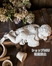 眠る天使 エンジェル 赤ちゃん 西洋彫刻 彫像 置物 フィギュリン オブジェ 雑貨 中世デザイン ストーン風 贈り物 ハンドメイド 樹脂_画像9