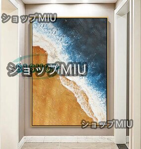 Art hand Auction Popular and beautiful item★ Pure hand-painted painting Wave Oil painting, reception room hanging painting, entrance decoration, hallway mural, 50*70cm, Painting, Oil painting, Still life