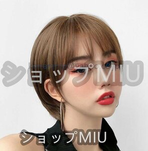 極美品☆値下げ ボブ ショートストレート 人毛 フルウィッグ ウィッグ かつら