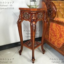 高級家具 木制 アンティーク調デザイン 電話台 テーブル 花台リビング 玄関テーブル サイドテーブル_画像4