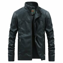 レザージャケット メンズ ライダースジャケット 革ジャン レザーコート バイクジャケット立襟 春秋冬 お兄系 M~4XL 白_画像4