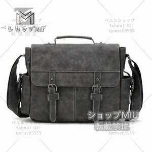  retro shoulder bag men's bag PU leather Mini shoulder stylish diagonal .. shoulder .. handbag gray 