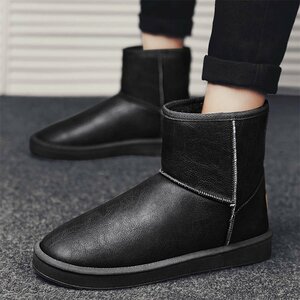 お色選択可 ショートブーツ ブーツ メンズ 暖か ムートンブーツ 靴 シューズ フェイクムートン ブーツ 黒 サイズ選択可