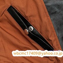 サイズ選択可 ブラック 姫路レザー Dポケット 1.3mm 馬革 XL(40) 茶芯ホースハイド 20\'s A-1 コサック アビエイターライダースジャケット_画像8