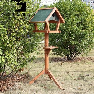  shop manager special selection bird feeder bird. bird table wood triangle roof type wooden. field bait vessel . corrosion rain sunburn prevention 