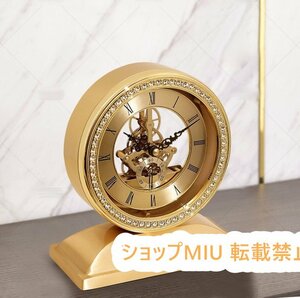 極美品●置き時計 おしゃれ アンティーク調 黄銅 現代 機械