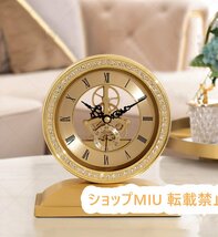 極美品●置き時計 おしゃれ アンティーク調 黄銅 現代 機械_画像9