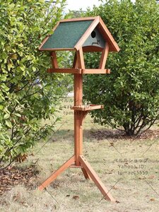  high quality bird feeder bird. bird table wood triangle roof type wooden. field bait vessel . corrosion rain sunburn prevention 