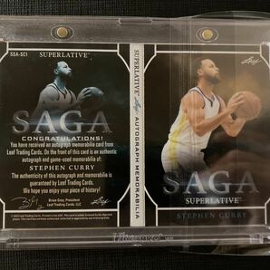 【 Stephen Curry 】(Warriors) 2023 Leaf Superlative Saga Game Worn Patch Auto /10 Laundry Tag （ロゴマンタグの半分adidas）カリーの画像4