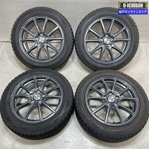 オデッセイ ヴェゼル 等 ファイナルスピード 7-17+55 5H114.3 ダンロップ WM01 215/55R17 17インチ スタッドレス 4本セット 009k