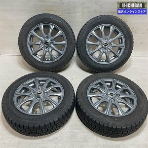 ハスラー 等 アクセルフォー 4.5-14+45 4H100 ダンロップ WM01 165/65R14 14インチ スタッドレス 4本セット 009