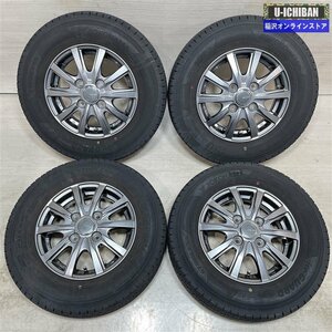 溝あり エブリィバン キャリイ 等 GRASS 3.5-12+45 4H100 ヨコハマ iG91 145/80R12 80/78N LT 12インチ スタッドレス 4本セット 009