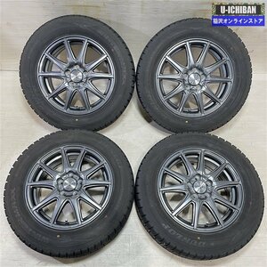 プリウス カローラスポーツ 等 ファイナルスピード 6-15+45 5H100 ダンロップ WM02 195/65R15 15インチ スタッドレス 4本セット 009k