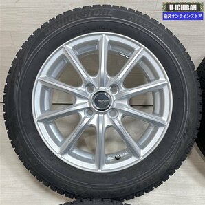 フィット シャトル 等 エコフォルム 5.5-15+50 4H100 ブリヂストン VRX 185/60R15 15インチ スタッドレス 4本セット 009の画像2