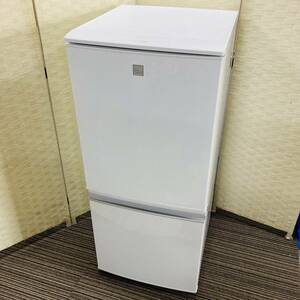 送料無料!!SHARP シャープ 137L ノンフロン冷凍冷蔵庫 SJ-14E4-KW 2ドア冷蔵庫 動作品 2017年製/035-14