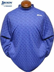 【ブルー 3Lサイズ】 スリクソンbyデサント モックネック長袖シャツ メンズ RGMWJB03 吸汗 UVカット ハイネックカットソー 長袖ポロシャツ