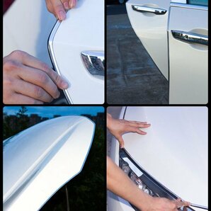 ドアモール 車 ドアガード 傷防止 保護 ドアエッジモール ドレスアップ 両面テープ PVC 15m 銀 シルバーの画像7