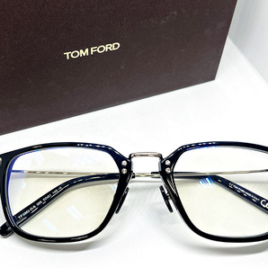 TOM FORD 正規品 ブルーライトカット付 BLUE BLOCK 眼鏡フレーム 伊達メガネ FT5862DB-005 ブラック 黒縁 トムフォード ボストンの画像1