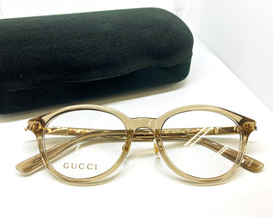 GUCCI Gucci regular goods glasses frame GG1507OJ-004 clear Brown light brown group beige new goods Boston glasses black case times attaching processing possible 