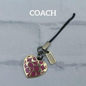 [ anonymity delivery ]COACH Coach key holder Gold Heart pink 