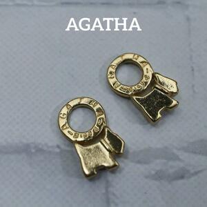 [ anonymity delivery ] AGATHA Agata charm 2. set Logo dog Gold 2