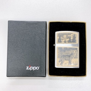 ZIPPO　SCRIMSHAW　ジッポー　狼　ウルフ　ケース付き　