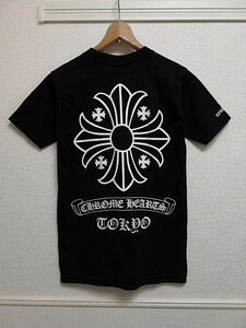 ★送料無料★クロムハーツ★東京限定★tシャツ★クロス★スクロールラベル★ホースシュー★CHプラス★ブラック★