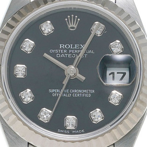 ROLEX ロレックス デイトジャスト 10Pダイヤ 79174G レディース SS/WG 腕時計 自動巻き ブラック文字盤 Aランク 中古 銀蔵の画像7