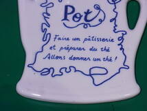 ■■【即決】陶器製のポット敷き （鍋敷き） POTプレート フランスの形をデザインしたような感じです！ とても程度の良いUSED品！_画像3