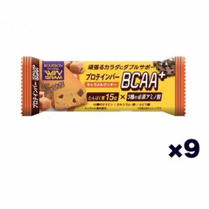 ブルボン プロテインバー BCAA+ キャラメルクッキー 40g*9個セット