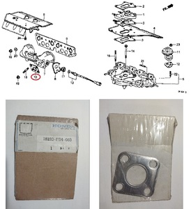  Honda original new goods!AA City turbo * turbo Ⅱ exclusive use turbocharger gasket 18233-PD1-003 turbo. removal and re-installation . indispensable gasket.!