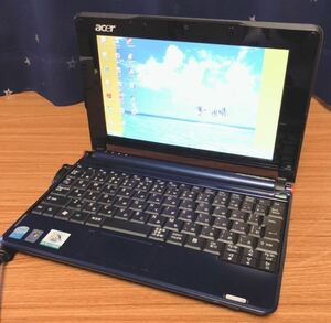 美品/acer/エイサー/ASPIRE one/ZG5/Windows XP/Atom(TM)CPU N270@1.60GHz/1GB/150GB/8.9型/ミニノートパソコン/現状品/通電OK/ジャンク/13