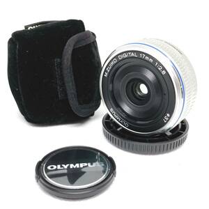 OLYMPUS/オリンパス/M.ZUIKO DIGITAL/LENS/17mm/F2.8/単焦点レンズ/パンケーキレンズ/シルバー/ケース付き/中古品/現状品/400