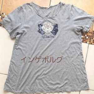 Tシャツ 半袖　インゲボルグ　ピンクハウス　薔薇　スパンコール　チュニック