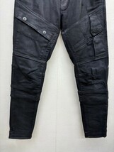 美品 ジースターロウ Longueur Largo Lunghezza AIR BLAZE 3D SKINNY ブラックデニム ストレッチ バイカーパンツ W32 ジーンズ (ディーゼル_画像3