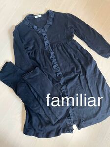  Familia familiar lady's maternity gown One-piece trousers top and bottom set pyjamas black black frill M size 