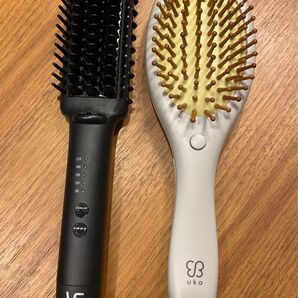 【美品】vsマイナスイオンアイロンブラシとuka電動パドルヘアブラシ