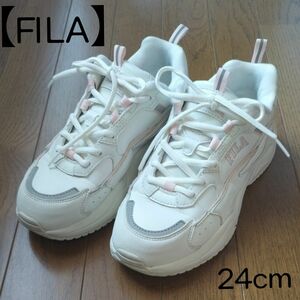 FILA フィラ スニーカー 厚底スニーカー ホワイト 24cm