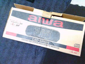 未使用！ラジカセ aiwa CSD-SR520 黒 ラジオ ダブル　カセット