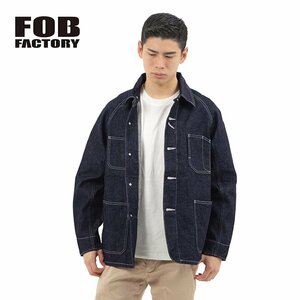 【サイズ 3(L)】FOB FACTORY エフオービーファクトリー ヘンプ デニム カバーオール インディゴ 日本製 F2410 Cover All WA MADE IN JAPAN