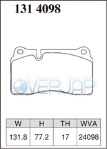 Z1314098 DIXCEL Zタイプ ブレーキパッド フロント用 フォルクスワーゲン TOUAREG 7LBMVS/7LBMVA 2004/8～2007/4 3.2 V6 PR No.1LE(4POT)_画像2